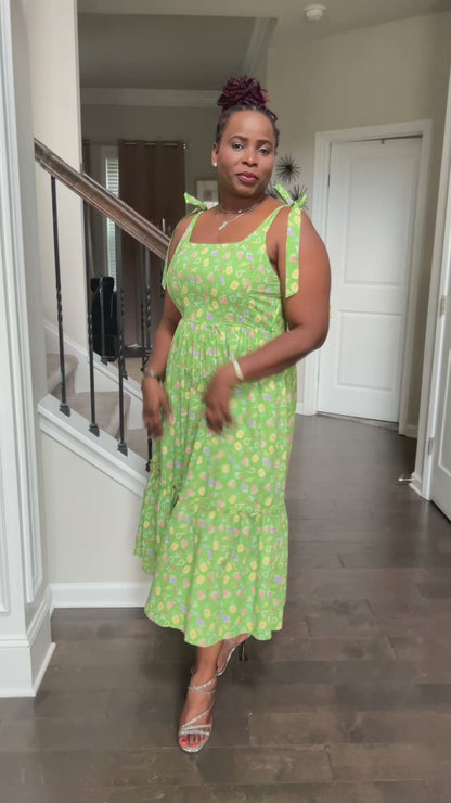 Lauren Smocked Dress in Green