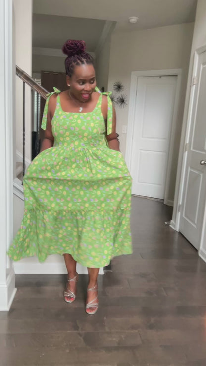 Lauren Smocked Dress in Green