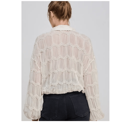 Romantic Ruffle Sheer Blouse Elegant Long Sleeve - Hylera -  - image_size - Romantic Ruffle Sheer Blouse Elegant Long Sleeve