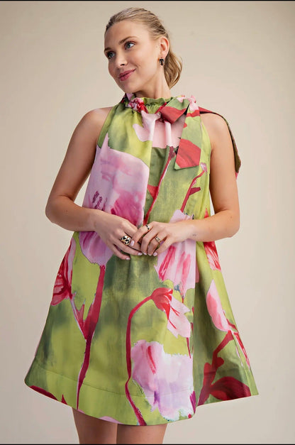 Sade Lemon Flowery Dress - Hylera -  - image_size - Sade Lemon Flowery Dress