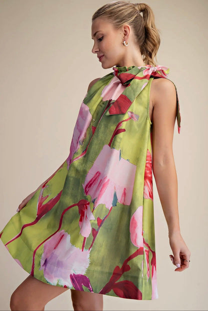 Sade Lemon Flowery Dress - Hylera -  - image_size - Sade Lemon Flowery Dress
