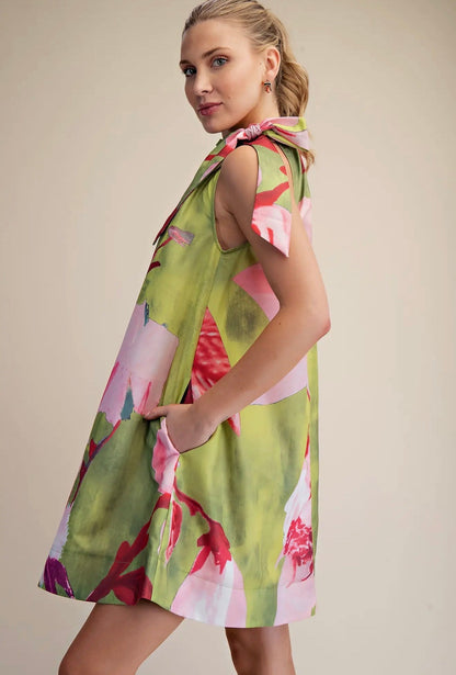 Sade Lemon Flowery Dress - Hylera -  - image_size - Sade Lemon Flowery Dress