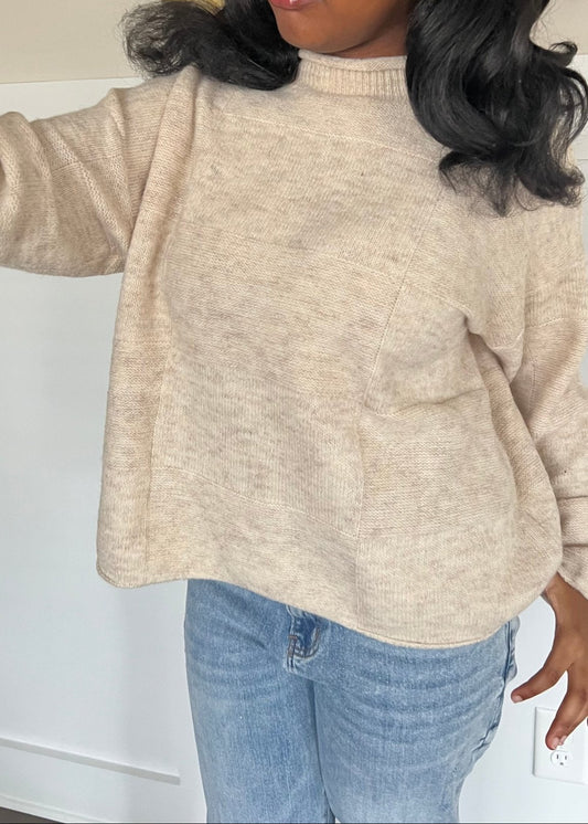 Sandsilk Soft Plain Checkered Sweater - Hylera - HLY7876B-1 - image_size - Sandsilk Plain Checkered Sweater