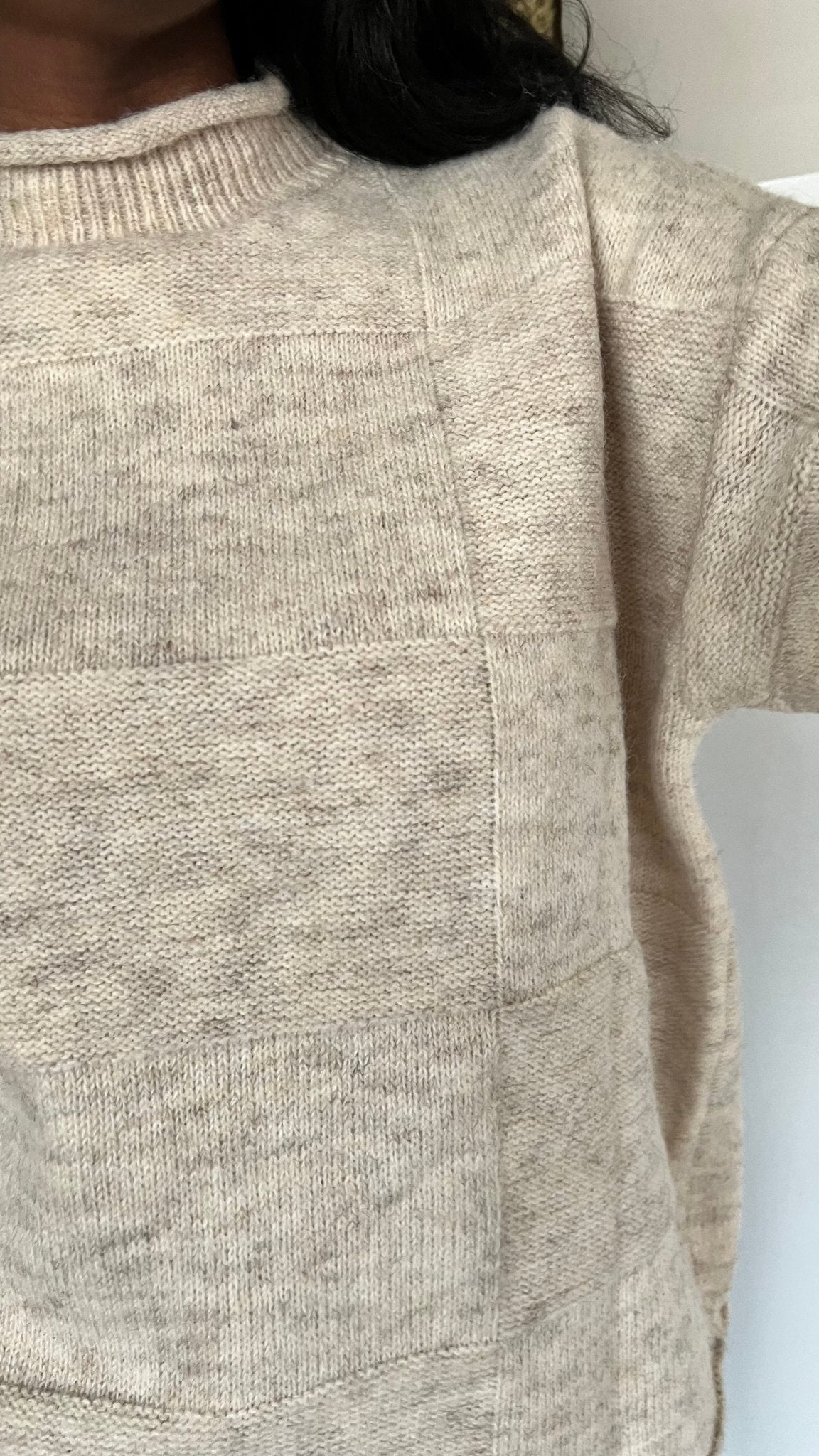 Sandsilk Soft Plain Checkered Sweater - Hylera - HLY7876B-1 - image_size - Sandsilk Plain Checkered Sweater