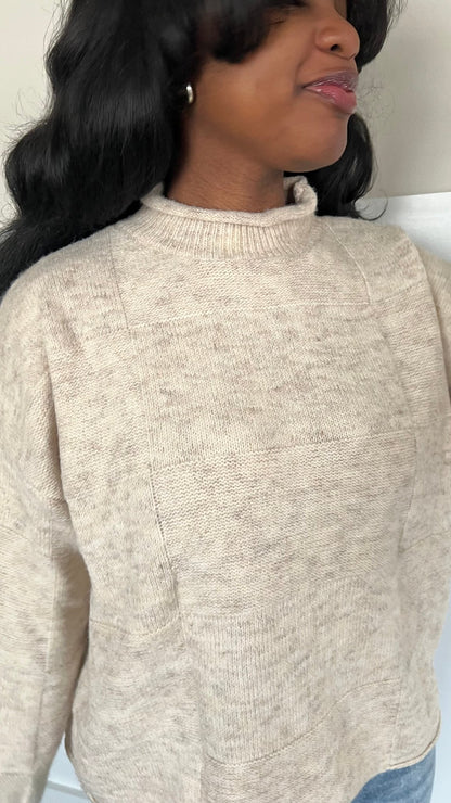 Sandsilk Soft Plain Checkered Sweater - Hylera - HLY7876B-1 - image_size - Sandsilk Plain Checkered Sweater