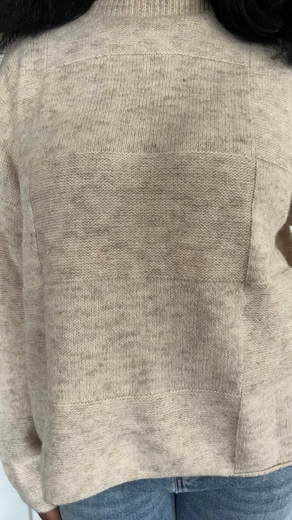 Sandsilk Soft Plain Checkered Sweater - Hylera - HLY7876B-1 - image_size - Sandsilk Plain Checkered Sweater