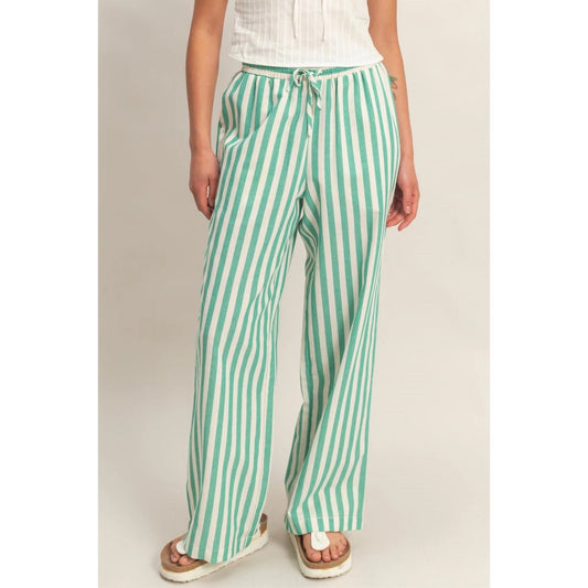 Spring Green Stripped Pants - Hylera -  - image_size - Spring Green Stripped Pants