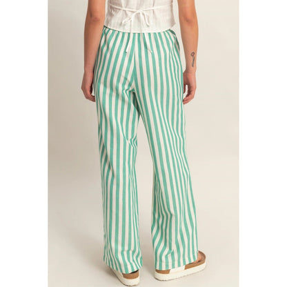 Striped Pants in Refreshing Green Shade - Hylera -  - image_size - Spring Green Stripped Pants