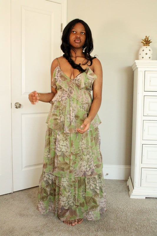 Sunkissed Floral Tiered Maxi Dress - Hylera - HY-GL78741 - image_size
