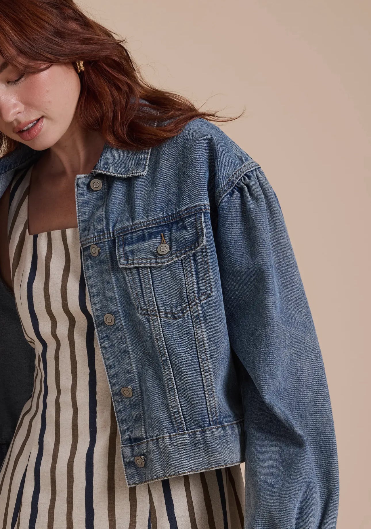 The Belle Babe Cute Classic Cotton Blend Denim Jacket