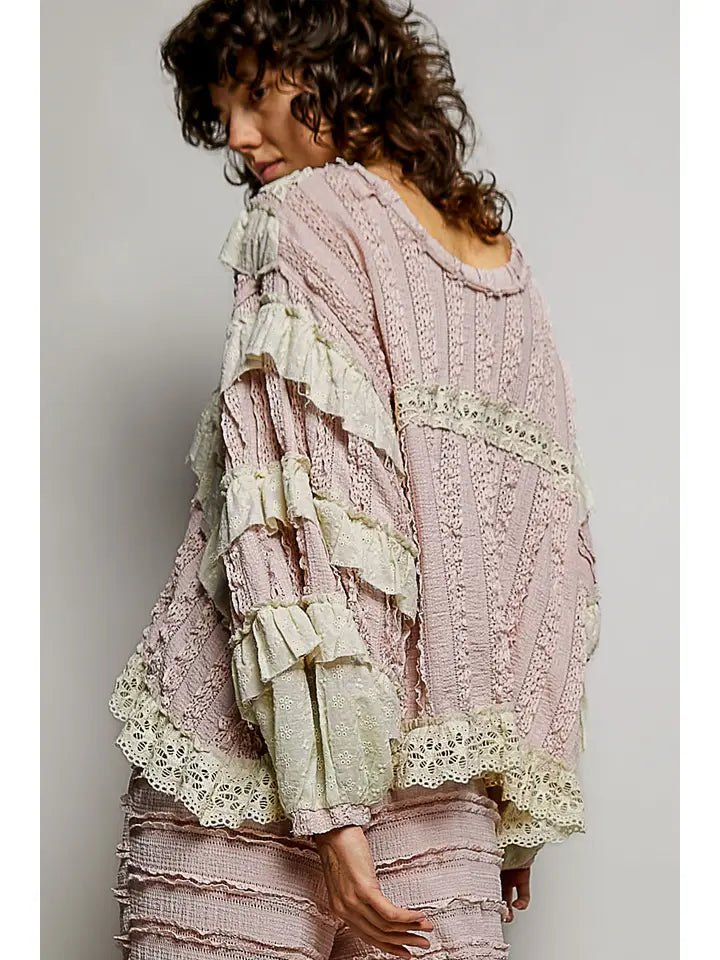 The Bethany Eyelet Free Mix Top - Hylera - HYL254601 - image_size - The Bethany Eyelet Free Mix Top