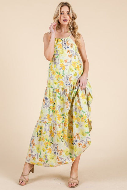 Vacation Ready Multi Lemon Color Tiered Dress - Hylera - HYL6061L - image_size - Vacation Ready Multi Lemon Color Tiered Dress