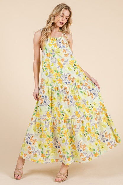 Vacation Ready Multi Lemon Color Tiered Dress - Hylera - HYL6061L - image_size - Vacation Ready Multi Lemon Color Tiered Dress
