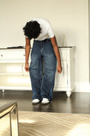 Vancouver Wide - leg denim pants - Hylera - HY-SS3821 - image_size - Vancouver Wide - leg denim pants - Sand+Silk