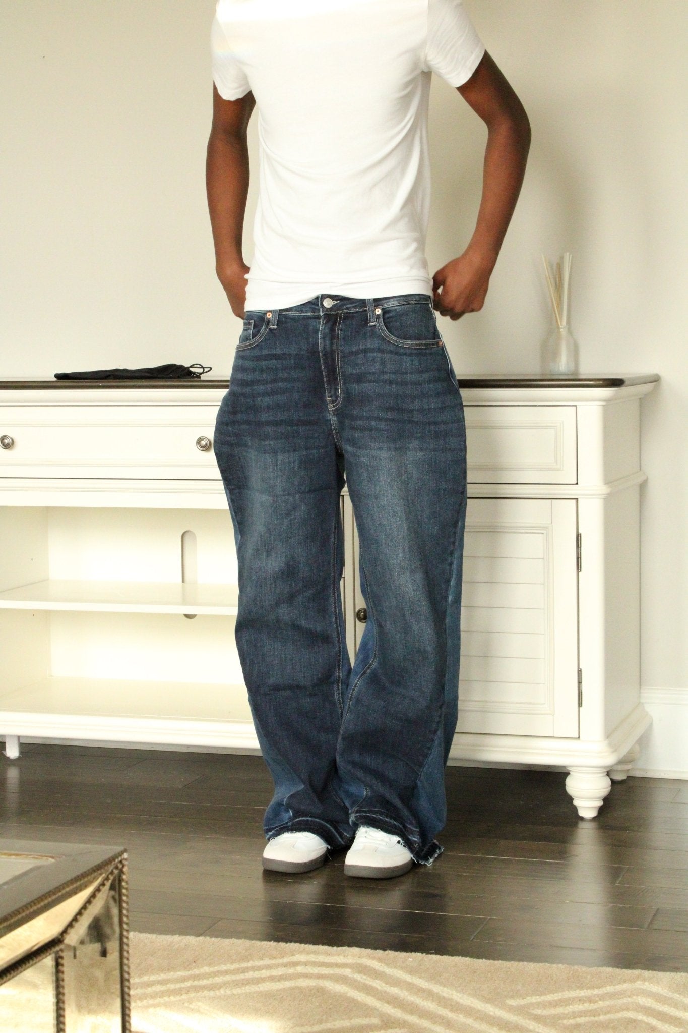 Vancouver Wide - leg denim pants - Hylera - HY-SS3821 - image_size - Vancouver Wide - leg denim pants - Sand+Silk