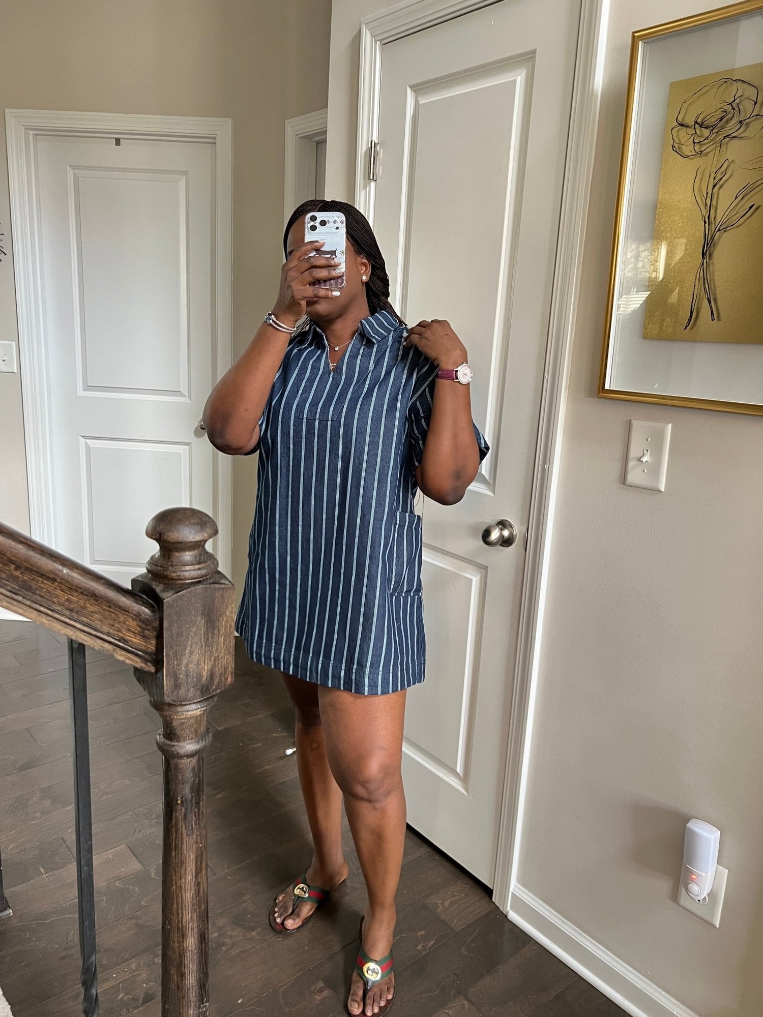 Vertical Denim Short Dress - Hylera -  - image_size - Vertical Denim Short Dress