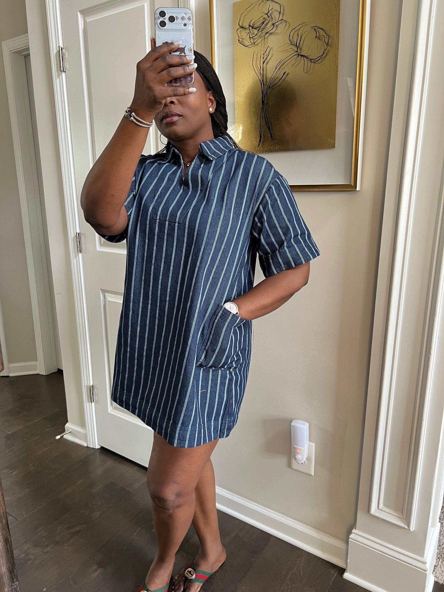 Vertical Denim Short Dress - Hylera -  - image_size - Vertical Denim Short Dress